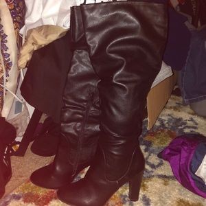 Faux leather boots